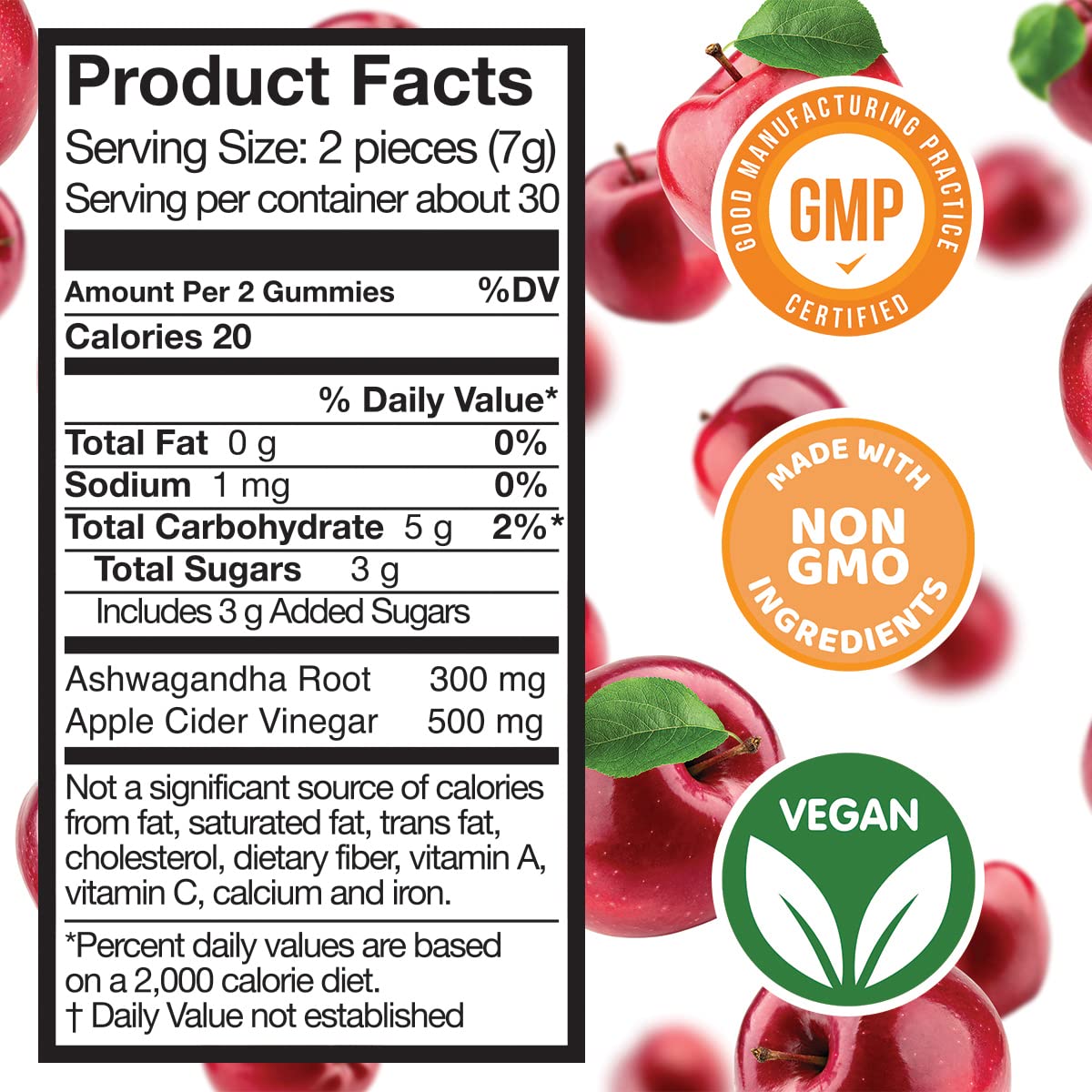Safer Products Ashwagandha Apple Cider Vinegar Gummies 60