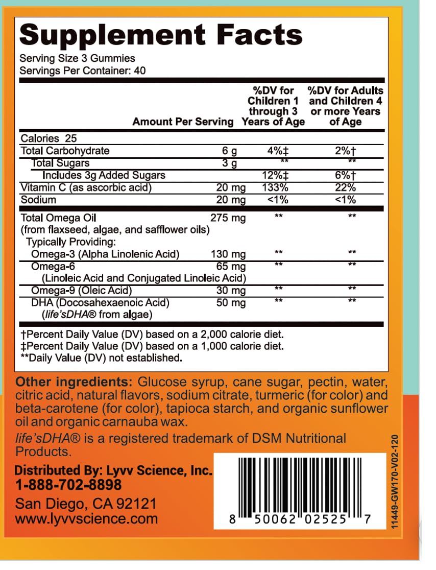 Lyvv Omega Plus DHA Gummy 120 Gummies