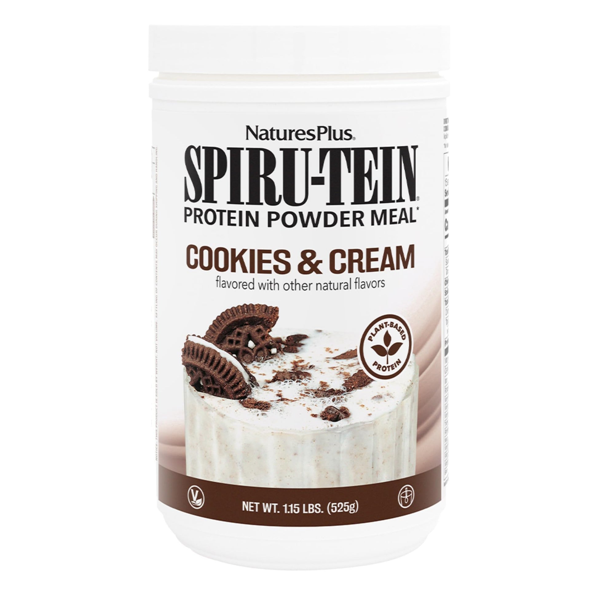 NaturesPlus SPIRU-TEIN Cookies & Cream Powder 18.4 oz