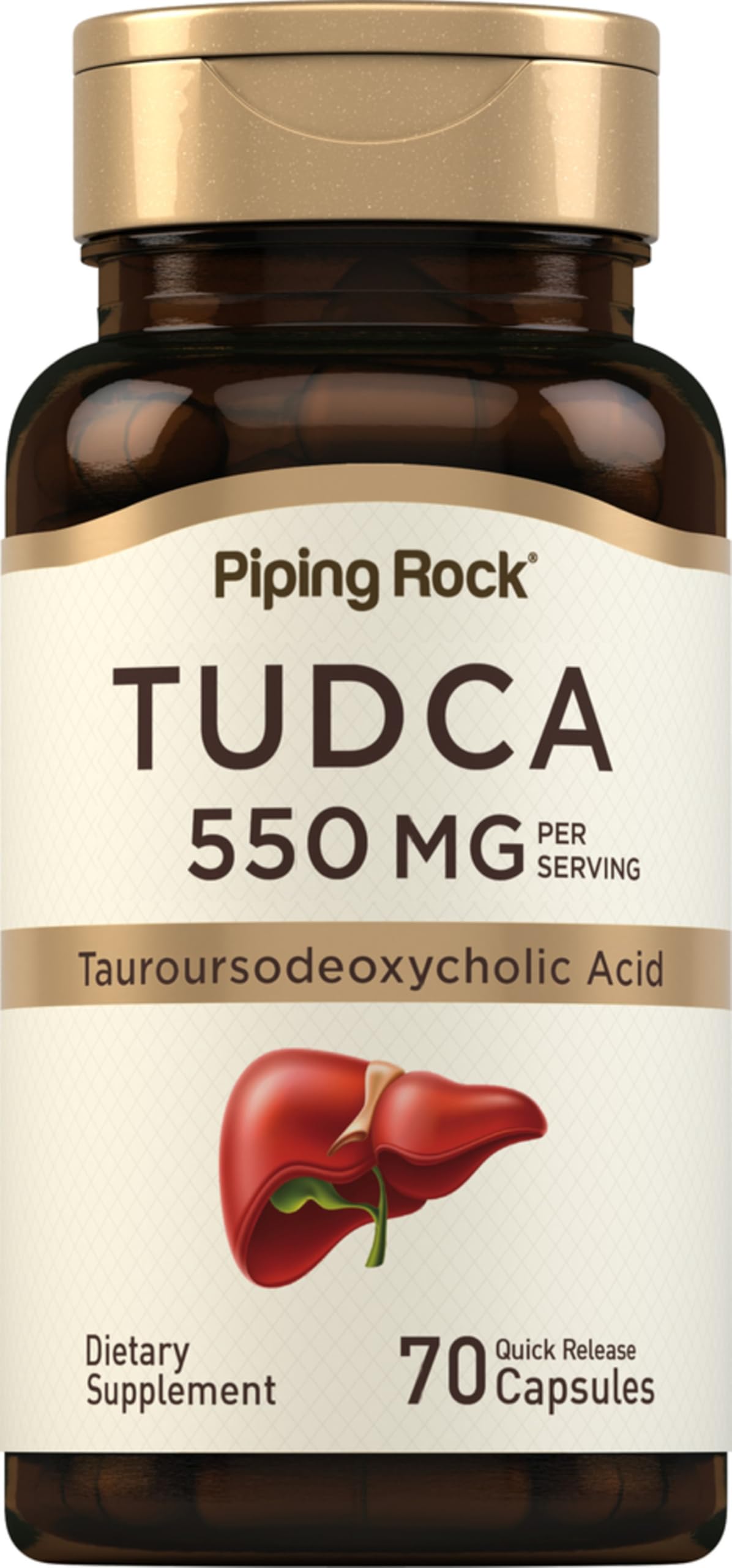 Piping Rock Tudca Supplement 550mg Capsule, 70 Count