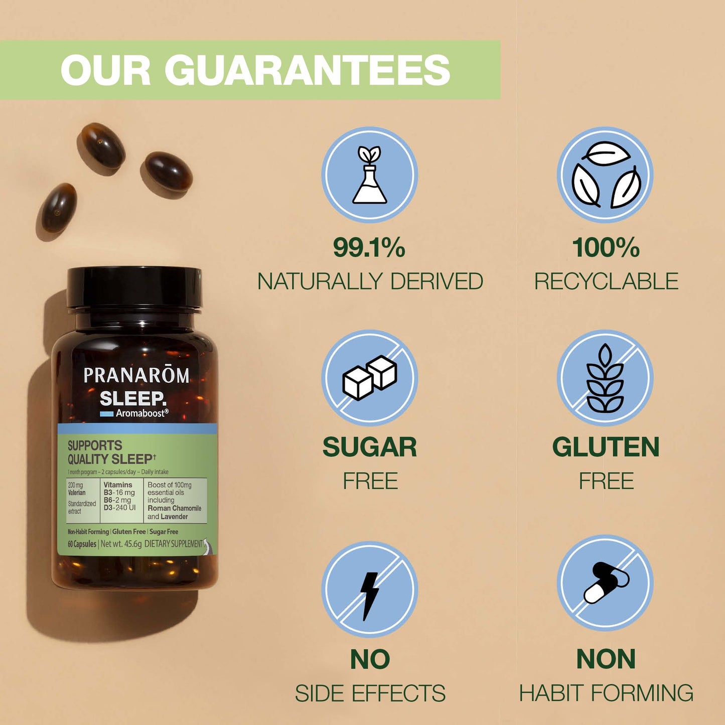 Pranarom Aromaboost Sleep Herbal Supplement Capsule 60 Count
