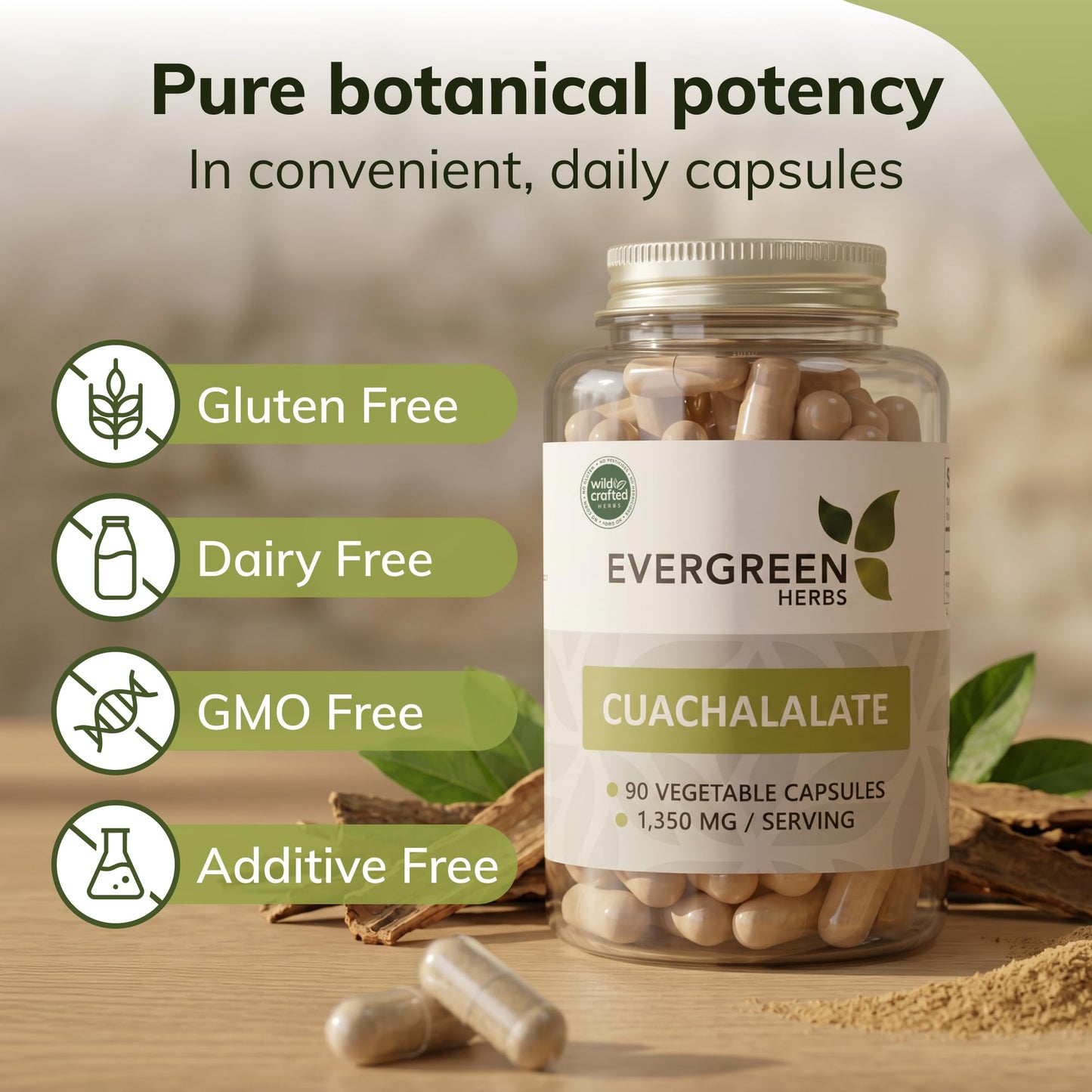 Evergreen Herbs Cuachalalate Capsules 90 Count