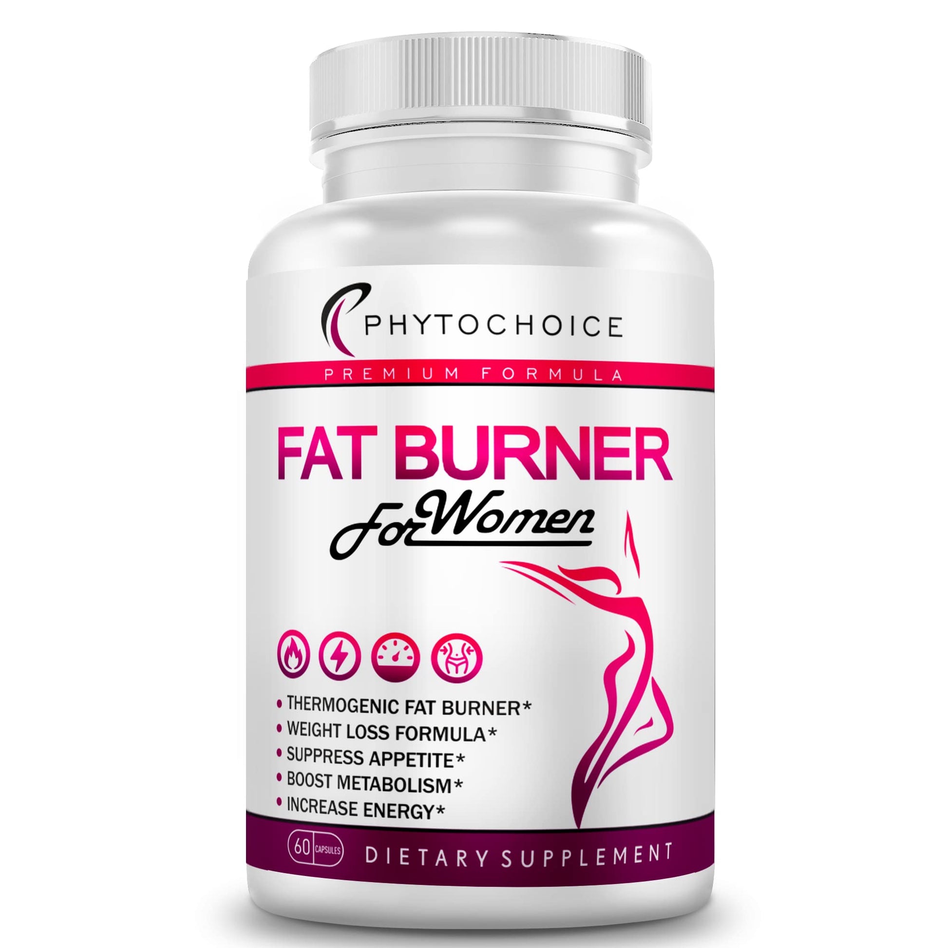PHYTOCHOICE Fat Burner for Women with Raspberry Ketones, Green Tea & African Mango – Best Diet Pills that Work Fast for Women, All-Natural Weight Loss Supplements Supports Metabolism & Belly Fat Burn, 60 Capsules