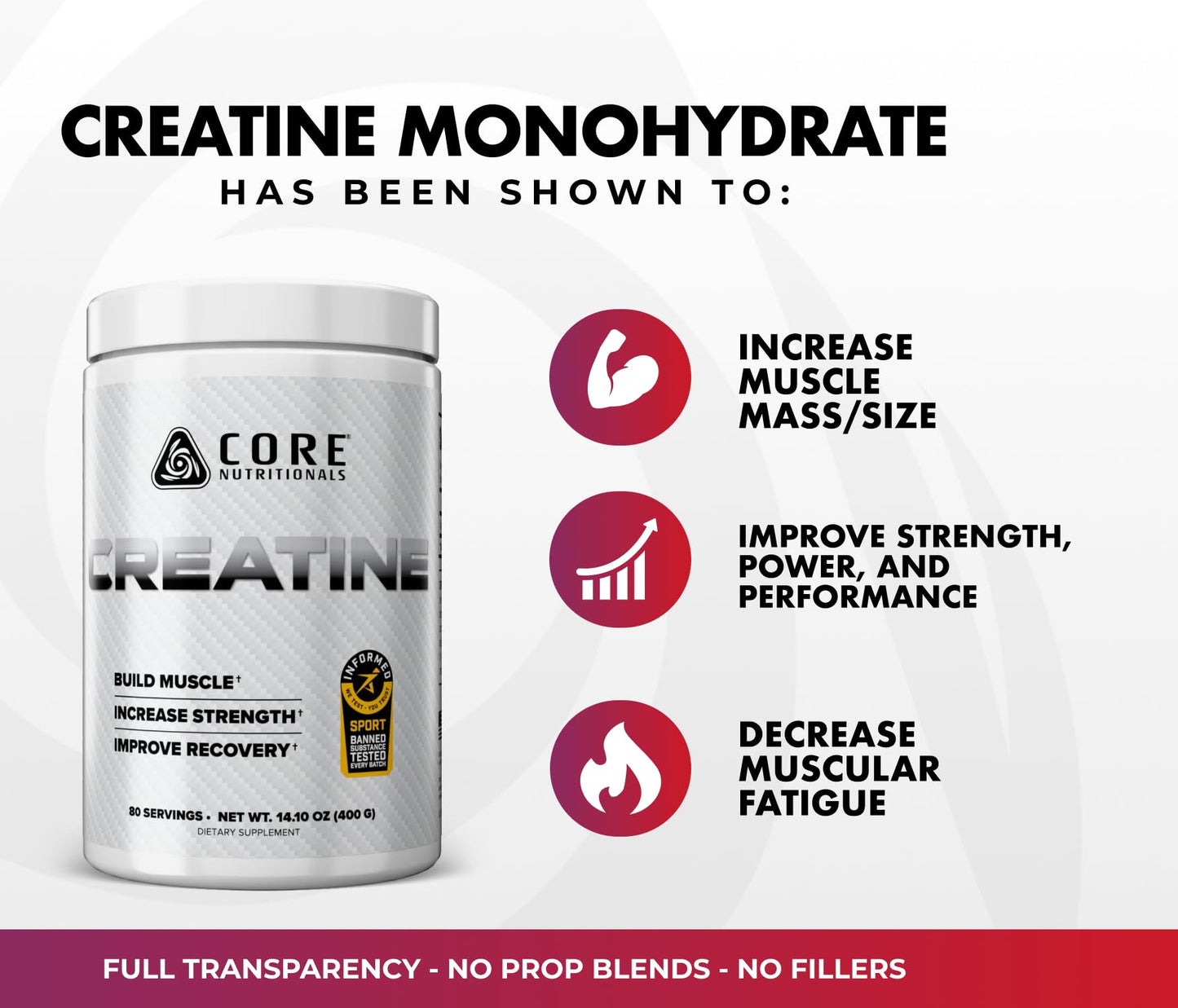 Core Nutritionals Creatine Monohydrate Powder 20