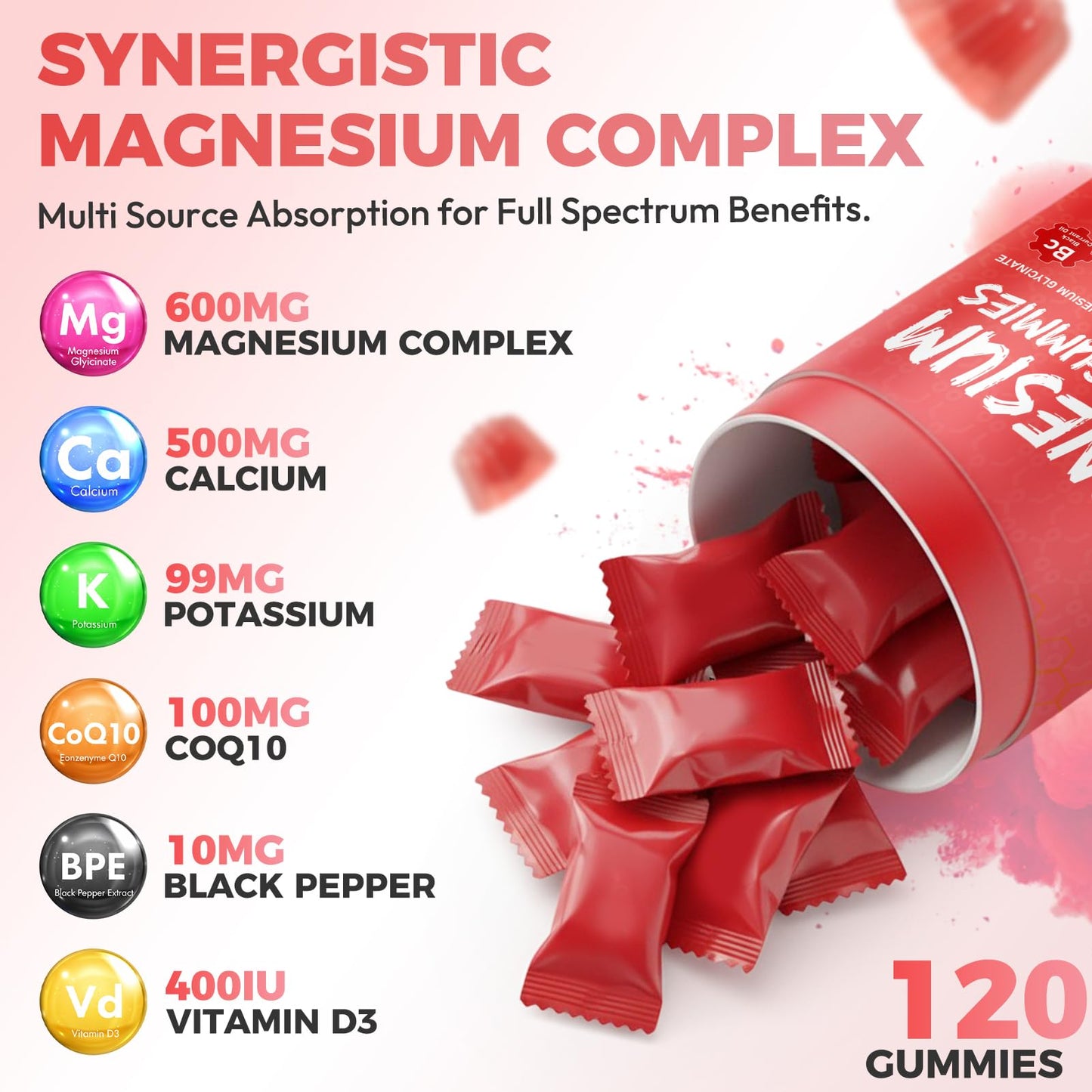 Xytora Magnesium Glycinate Gummies 600mg, 120 Count