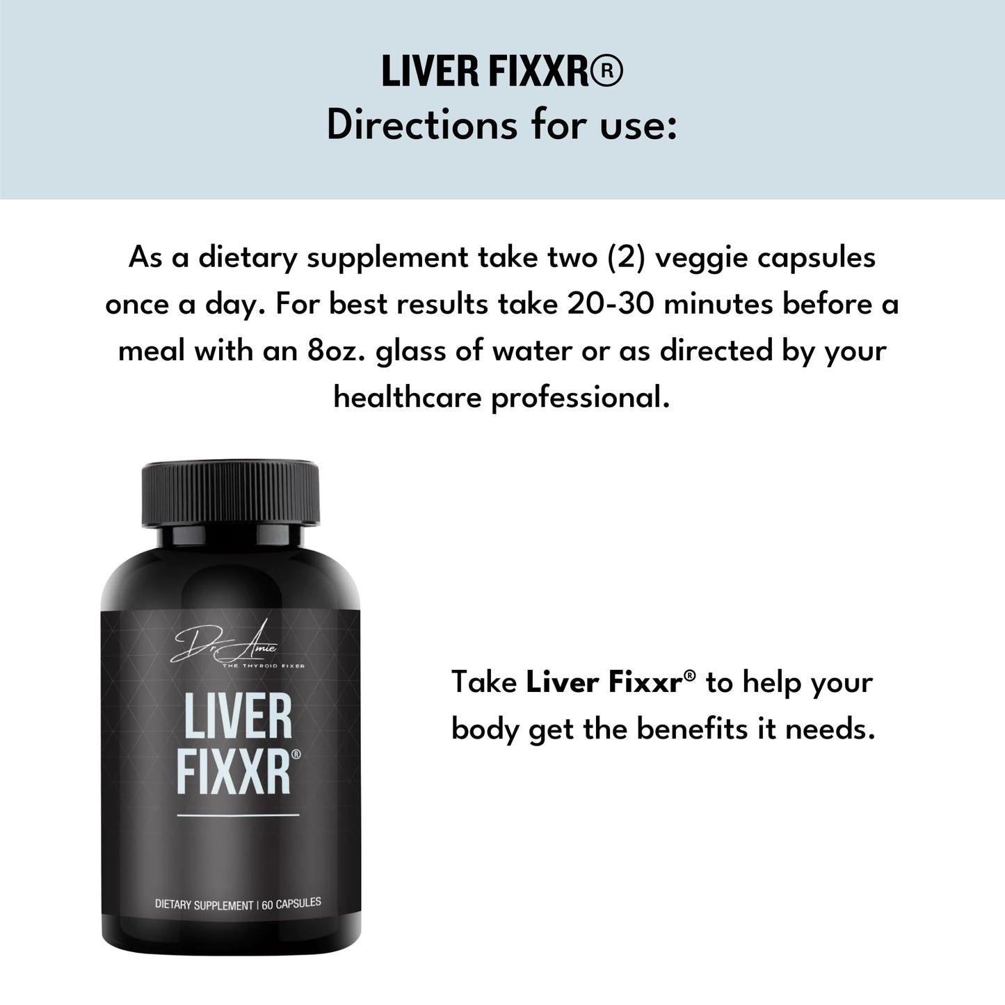Fixxr Liver by Dr. Amie Liver Support Supplement 60 Capsules