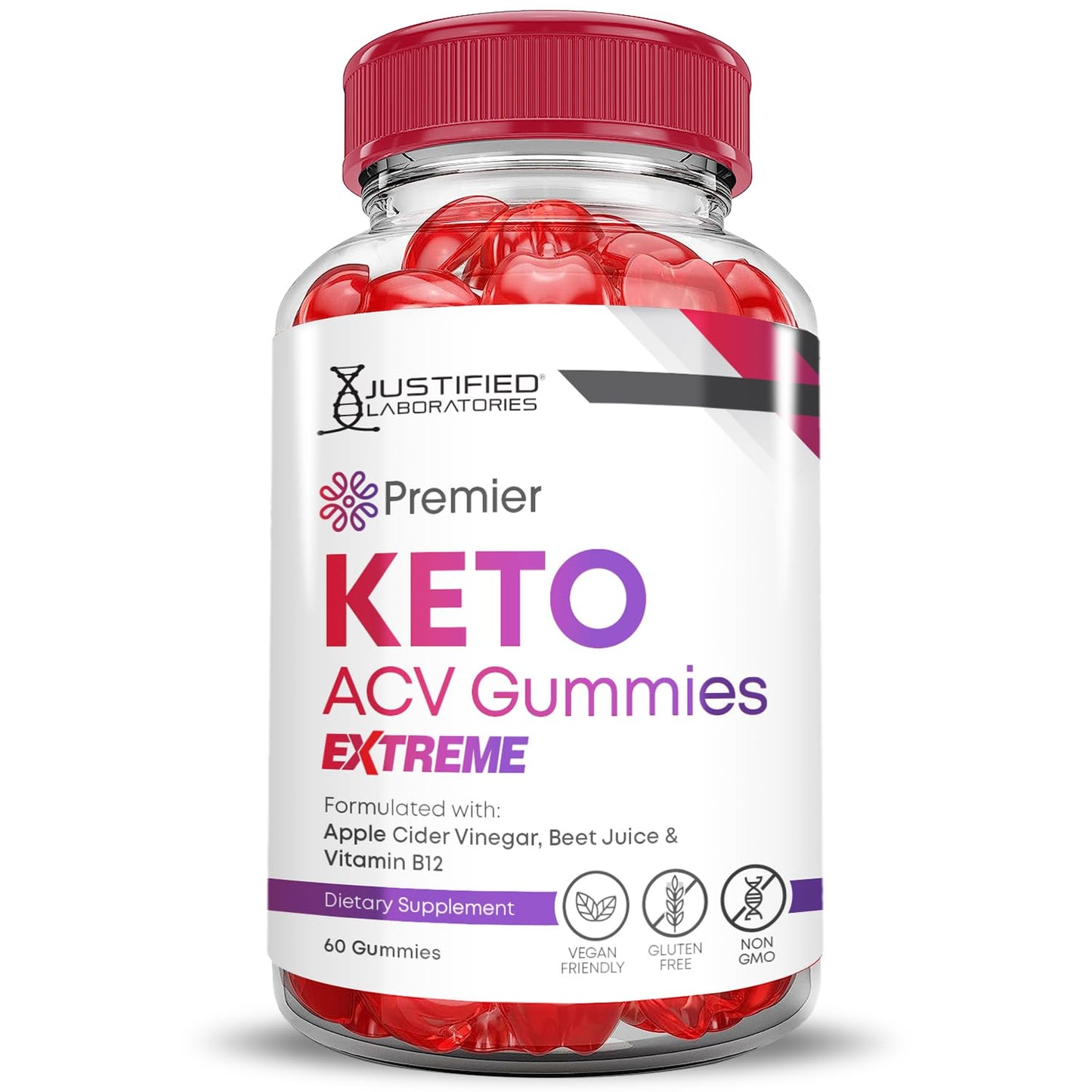 Justified Laboratories Premier Keto ACV Gummies Extreme, 180 Gummies