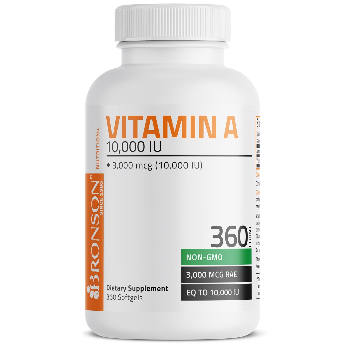Bronson Vitamin A 10,000 IU Softgels, 360 Softgels