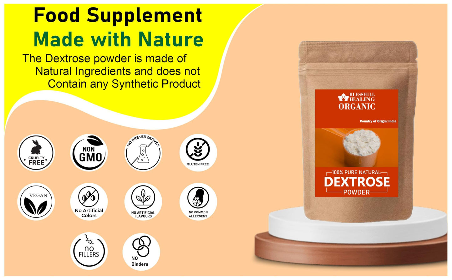 Blessfull Healing Organic Dextrose Powder, 10.58 oz
