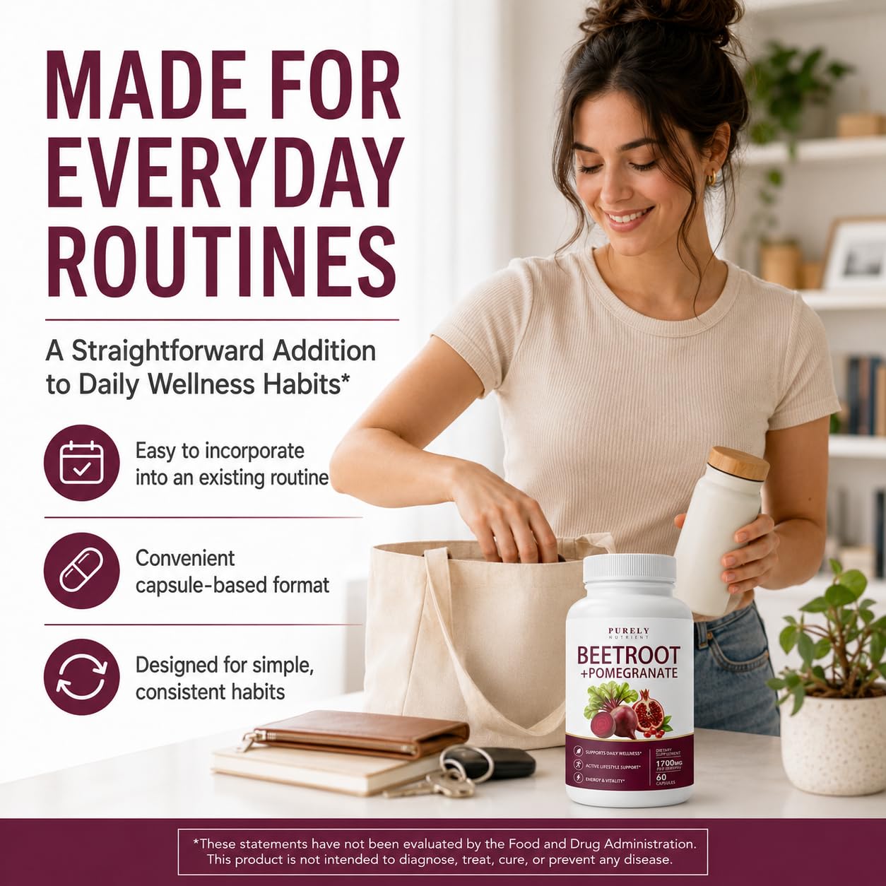 clnse Purely Nutrient Beetroot + Pomegranate 60 Capsules