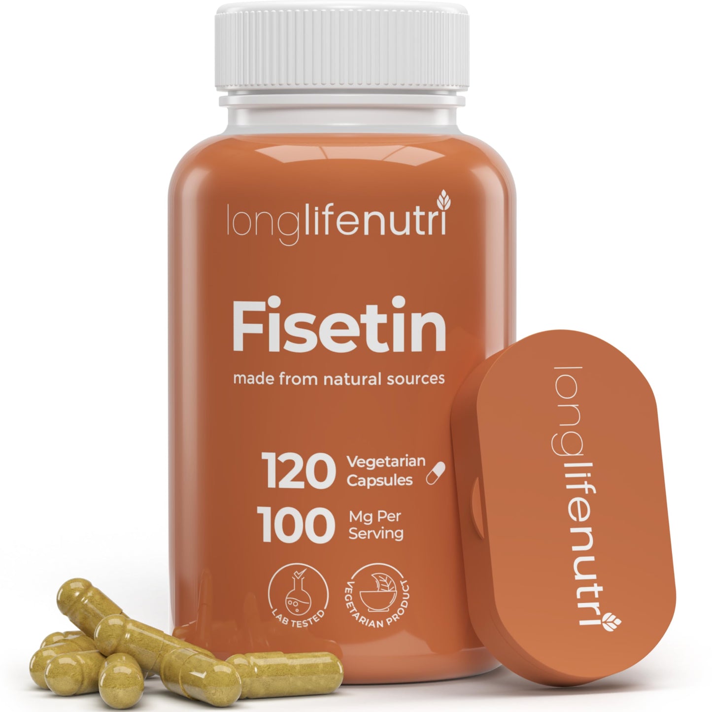 LongLifeNutri Fisetin 100mg - from Rhus Succedanea Stem Extract, 120 Capsules