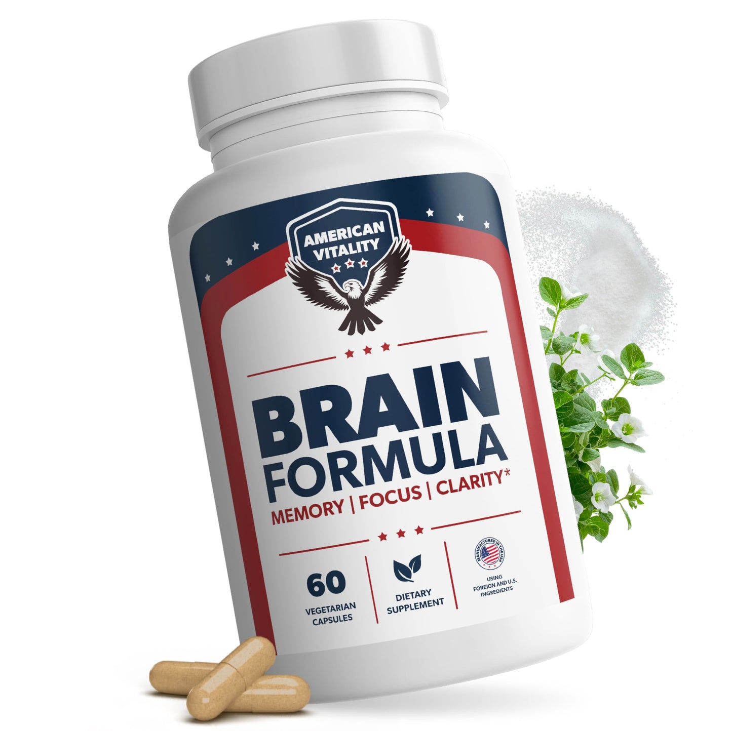 American Vitality Brain Formula Capsule 60 Count