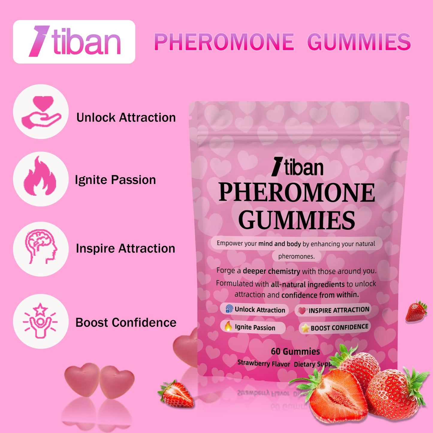 Itiban Pheromone Gummies for Her, 60 Gummies
