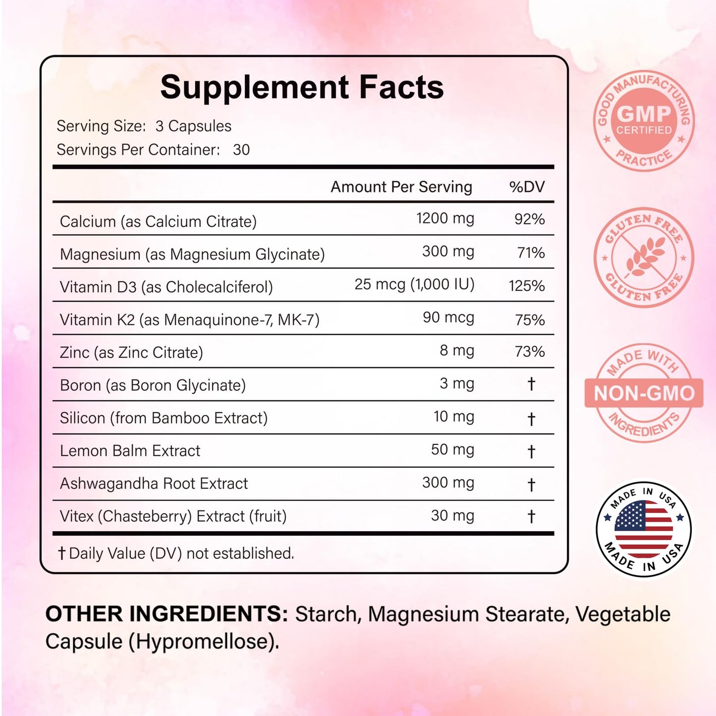 Your Nutritionist Women’s Calcium Supplement 1200mg, Calcium Complex, Bone & Mineral Support Capsule 90 Count
