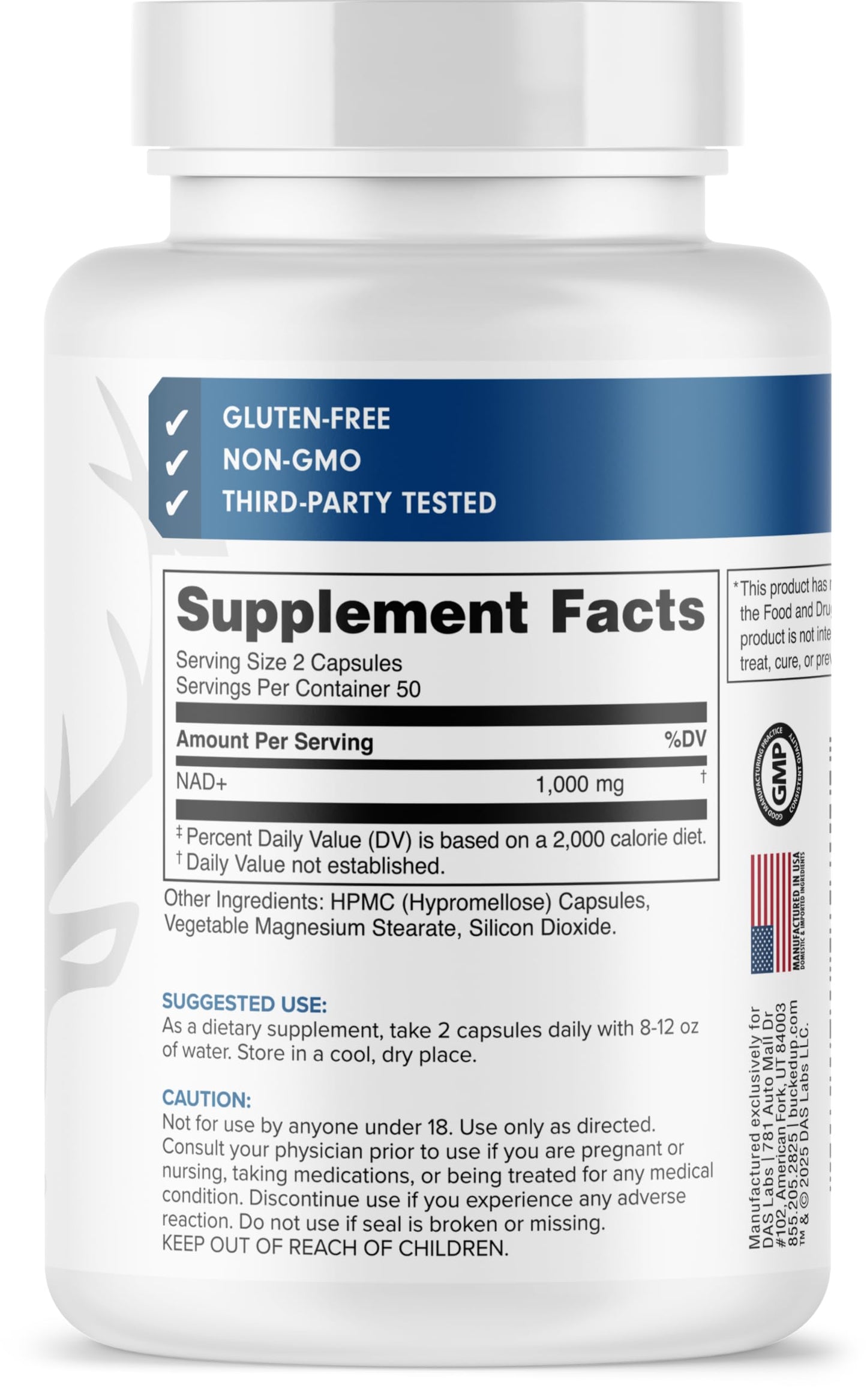 Bucked Up NAD+ 1000mg Capsule, 100 Count