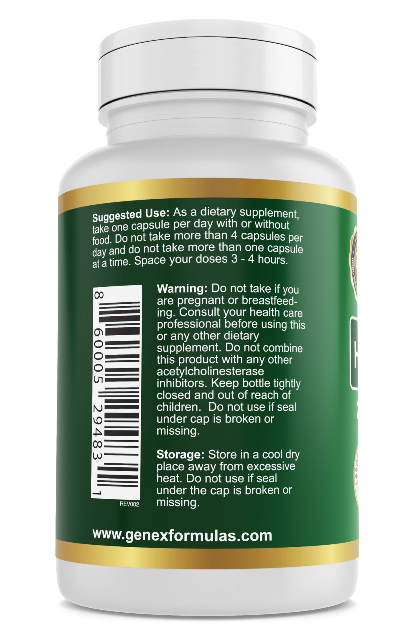 Genex Formulas Huperzine A 200mcg Capsule, 120 Count