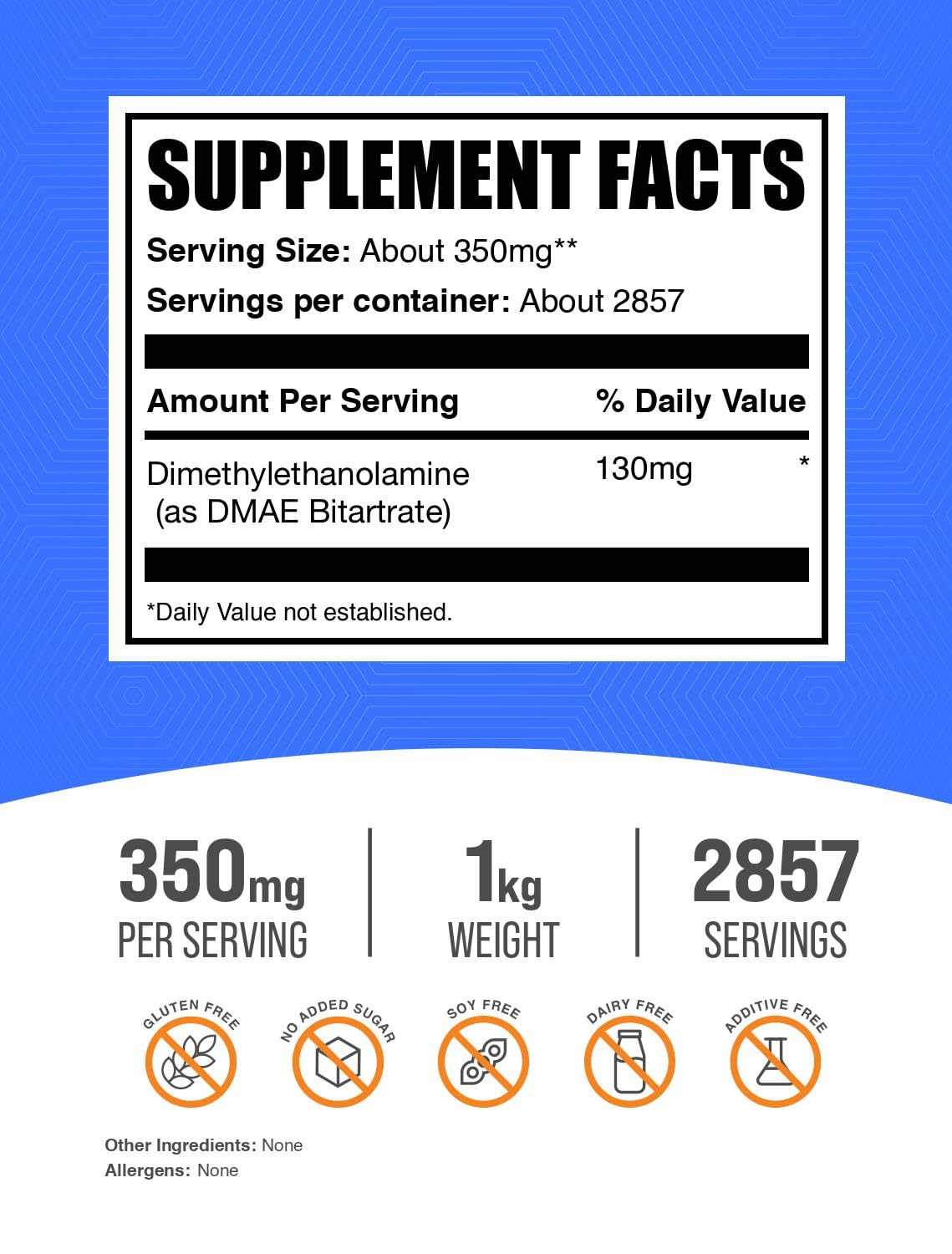 BulkSupplements DMAE Bitartrate Powder 35.2