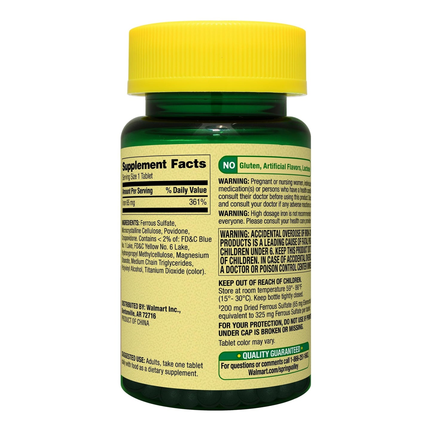 FUSION SHOP STORE Iron 65mg Ferrous Sulfate Tablets, 100