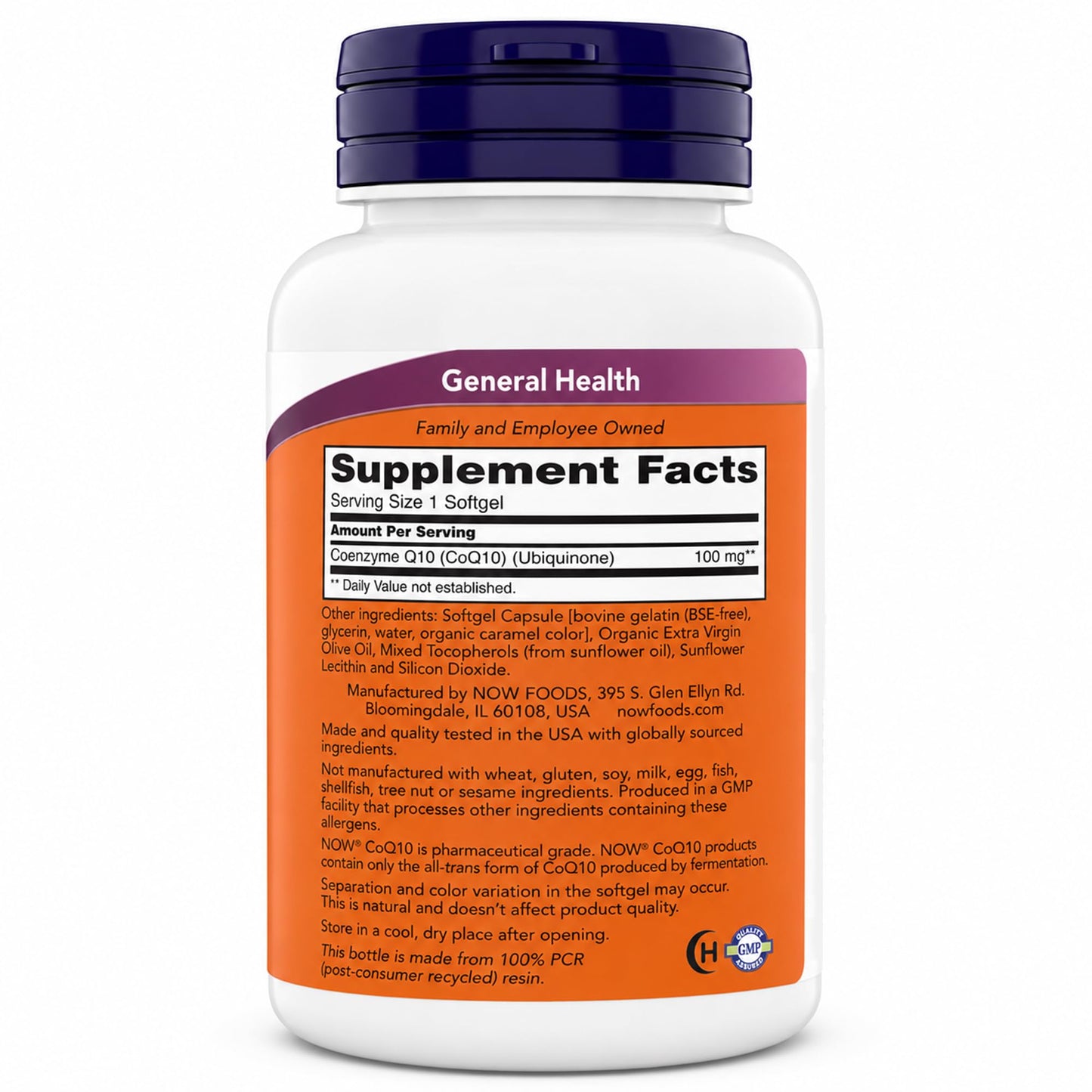 NOW Foods CoQ10 (Coenzyme Q10) 100 mg Softgel 200