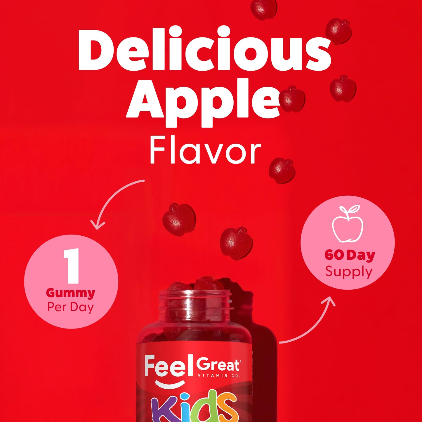 The Feel Great Vitamin Company Apple Cider Vinegar Gummies for Kids 60 Count