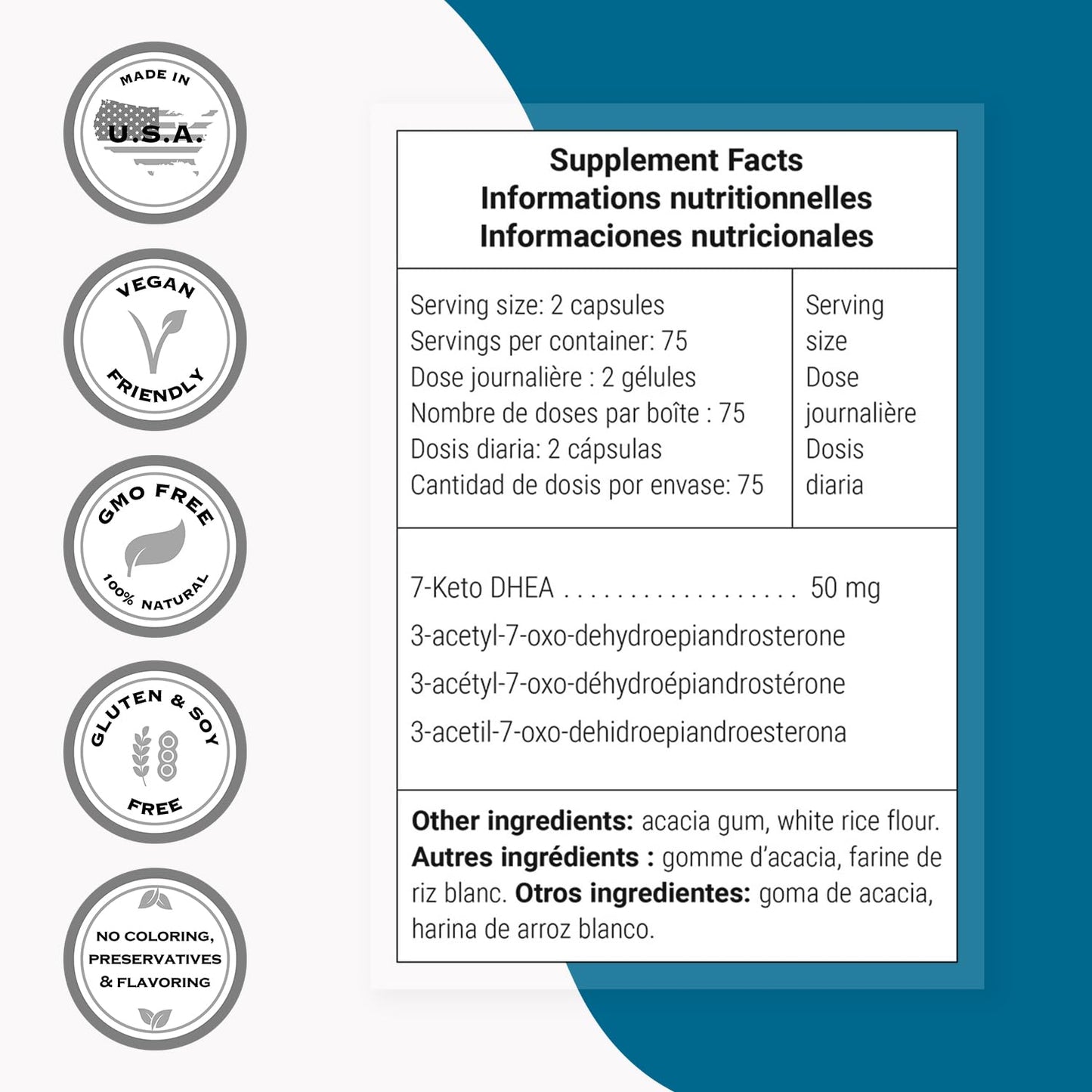 Supersmart 7-Keto DHEA Supplement 25 mg Capsules 150