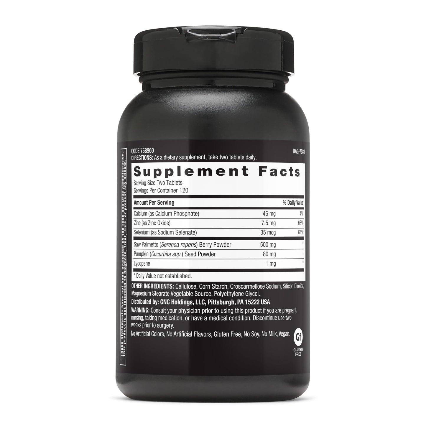 GNC Mega Men Saw Palmetto for Men Tablets, 240 Count