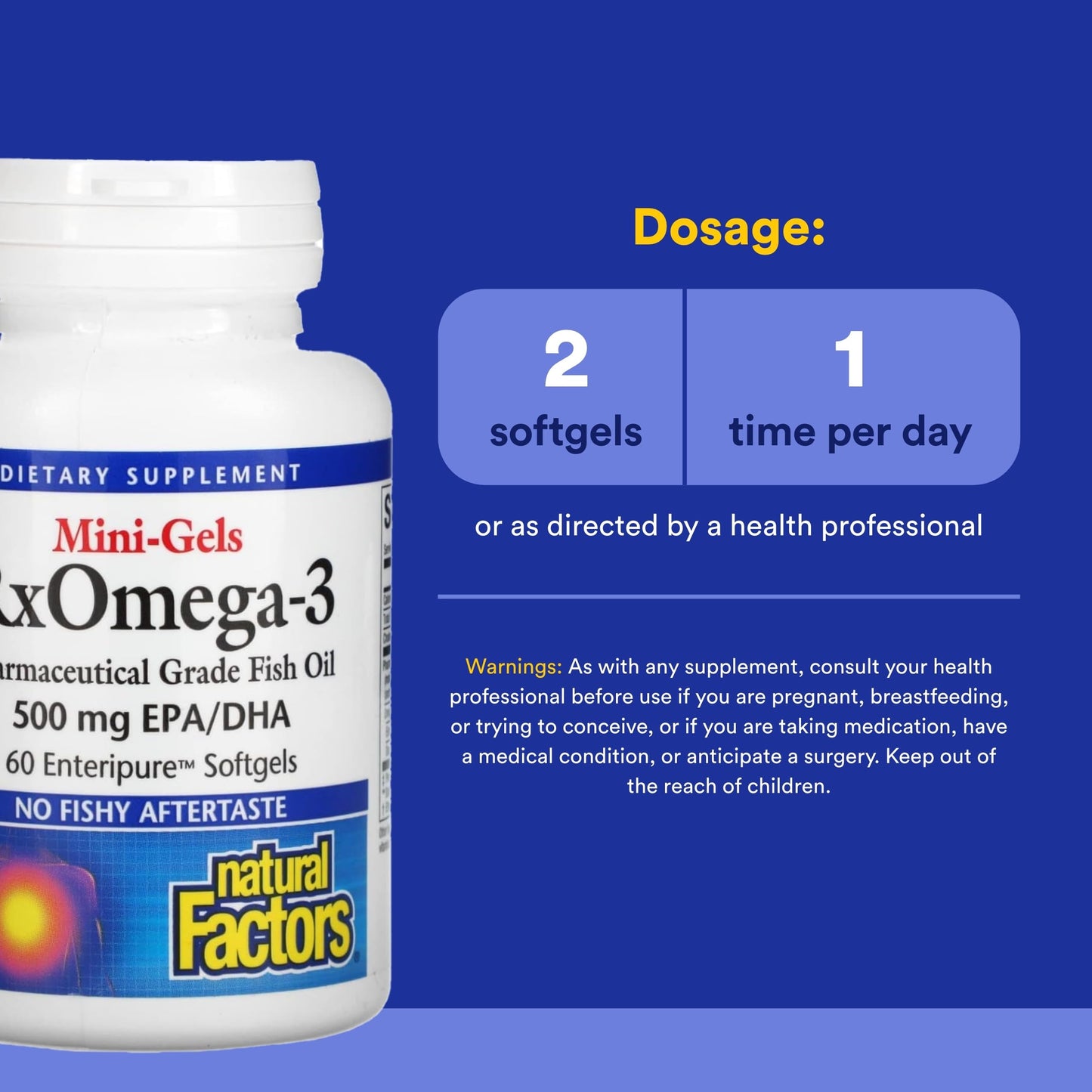 Natural Factors Rx Omega-3 Factors Mini-Gels Softgels 60 Count