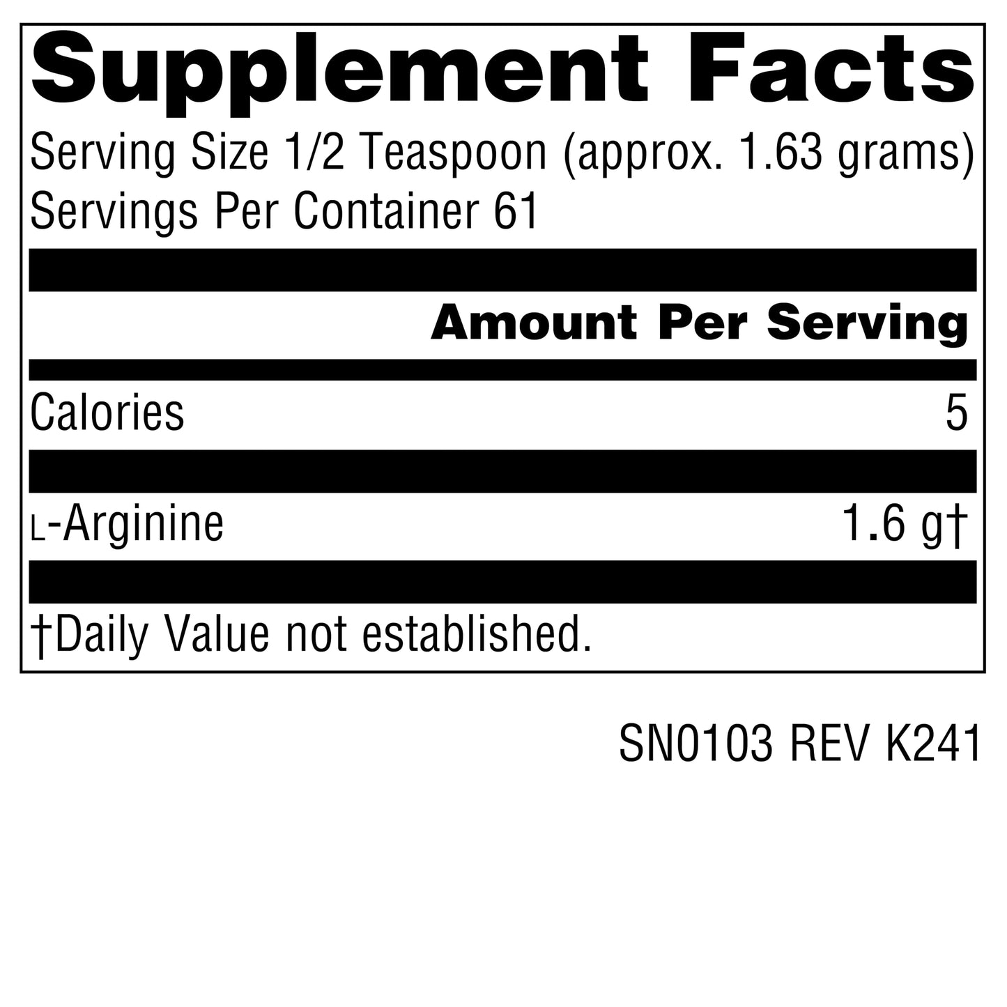 Source Naturals L-Arginine Free Form Supports Muscle Metabolism Powder 3.53 Ounce