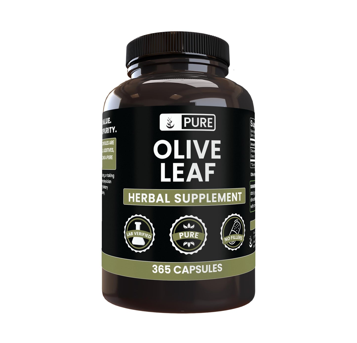 Pure Original Ingredients Olive Leaf Capsules, 365 Capsules