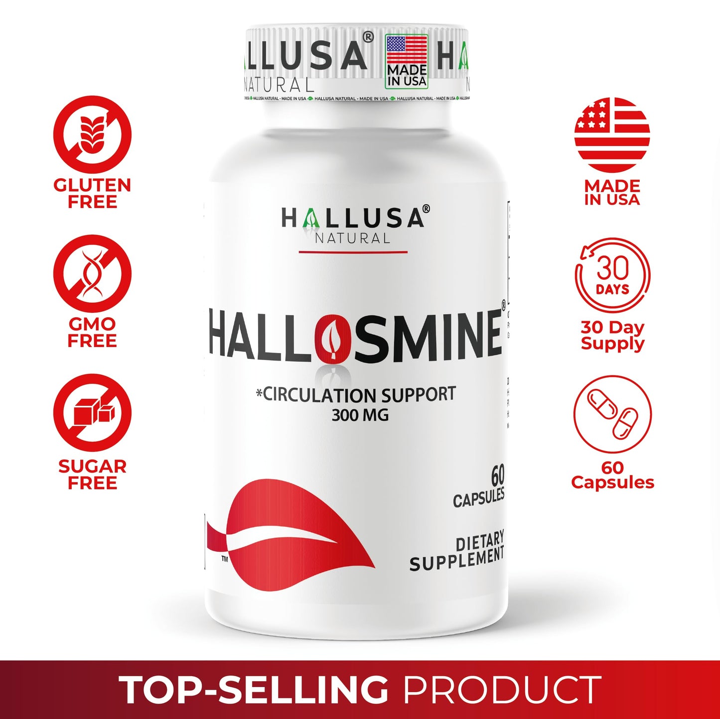 Hallusa Natural Diosmin Circulation Capsule, 60 Count