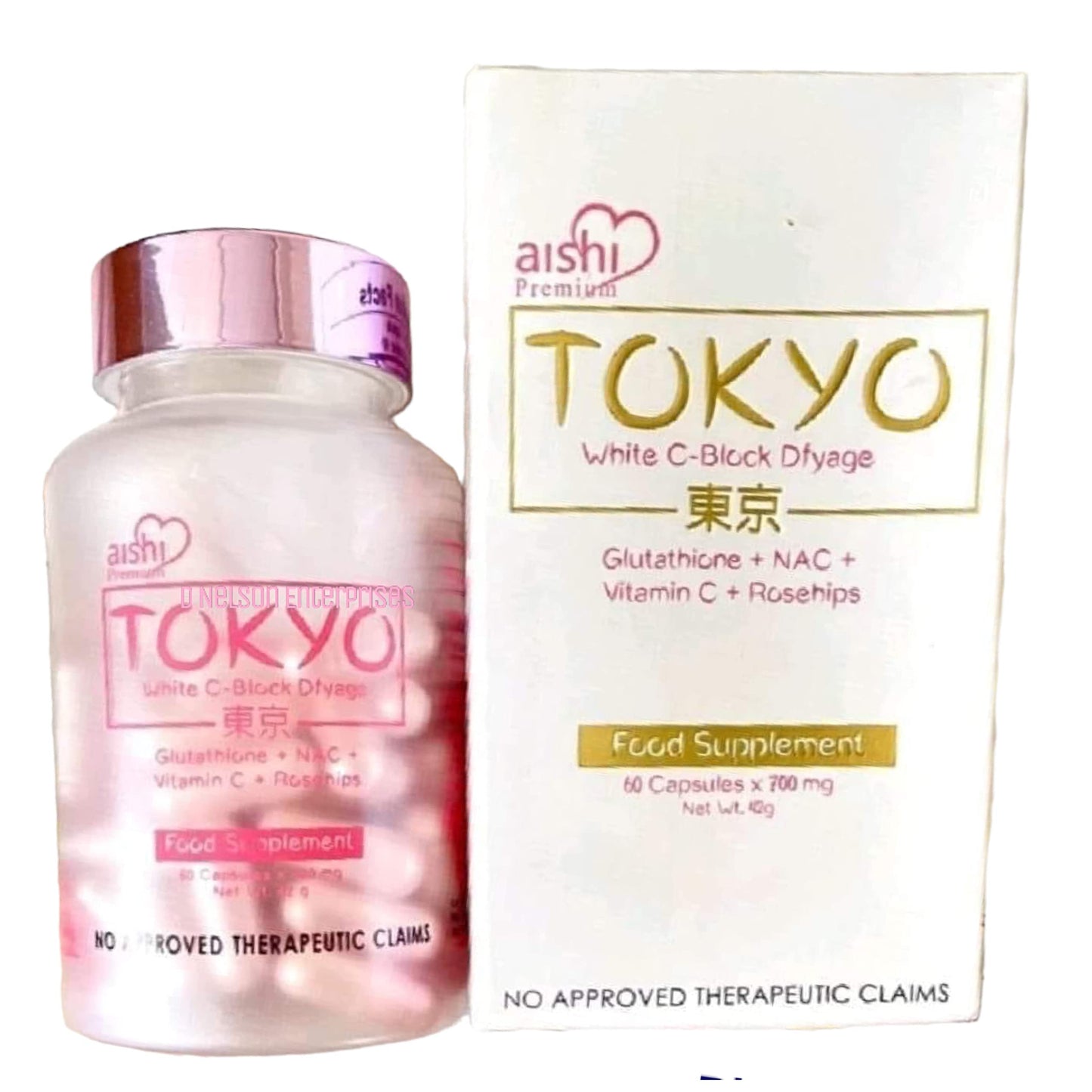 Aishi Premium Tokyo White C-Block Dyfage Glutathione Capsules, 60 Capsules