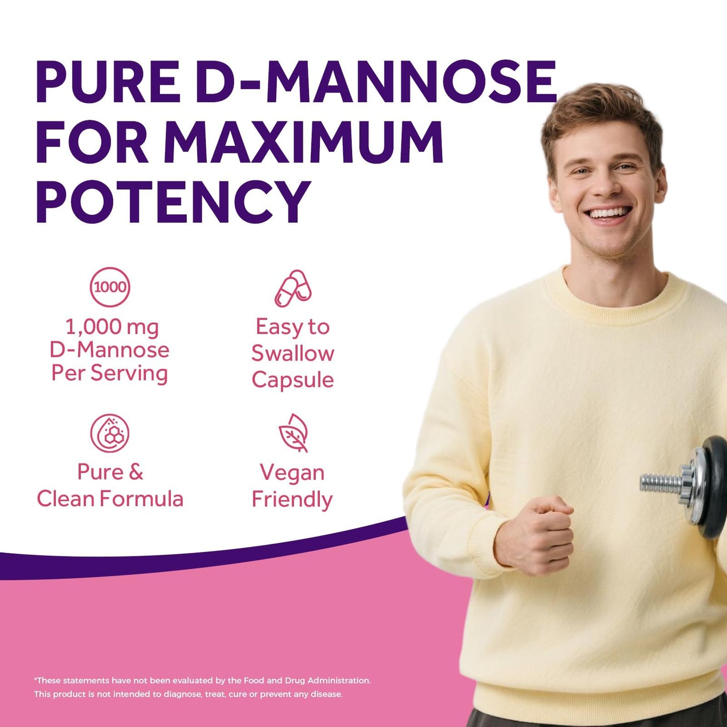 Doctor's Recipes D-Mannose 1000mg Capsules, 90 Count