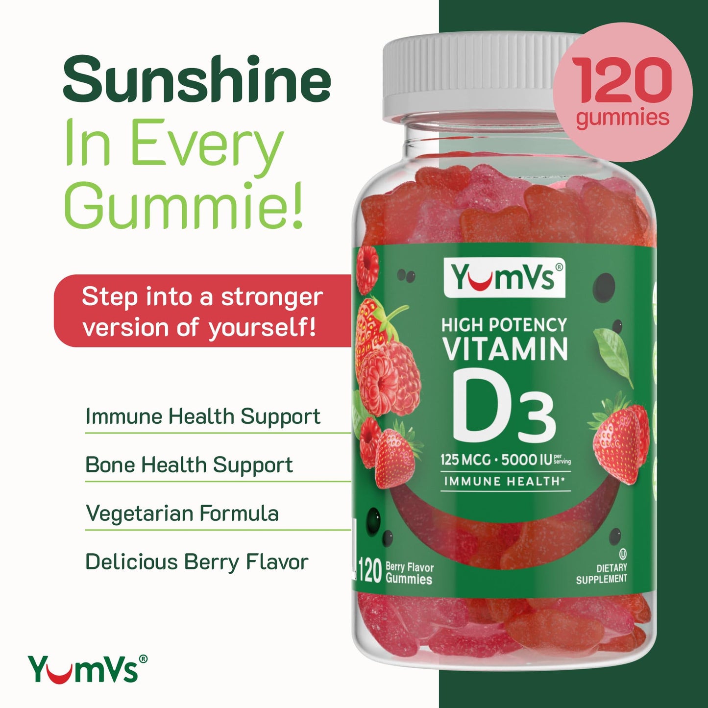 YUM-V'S Vitamin D3 Gummies 120 Count