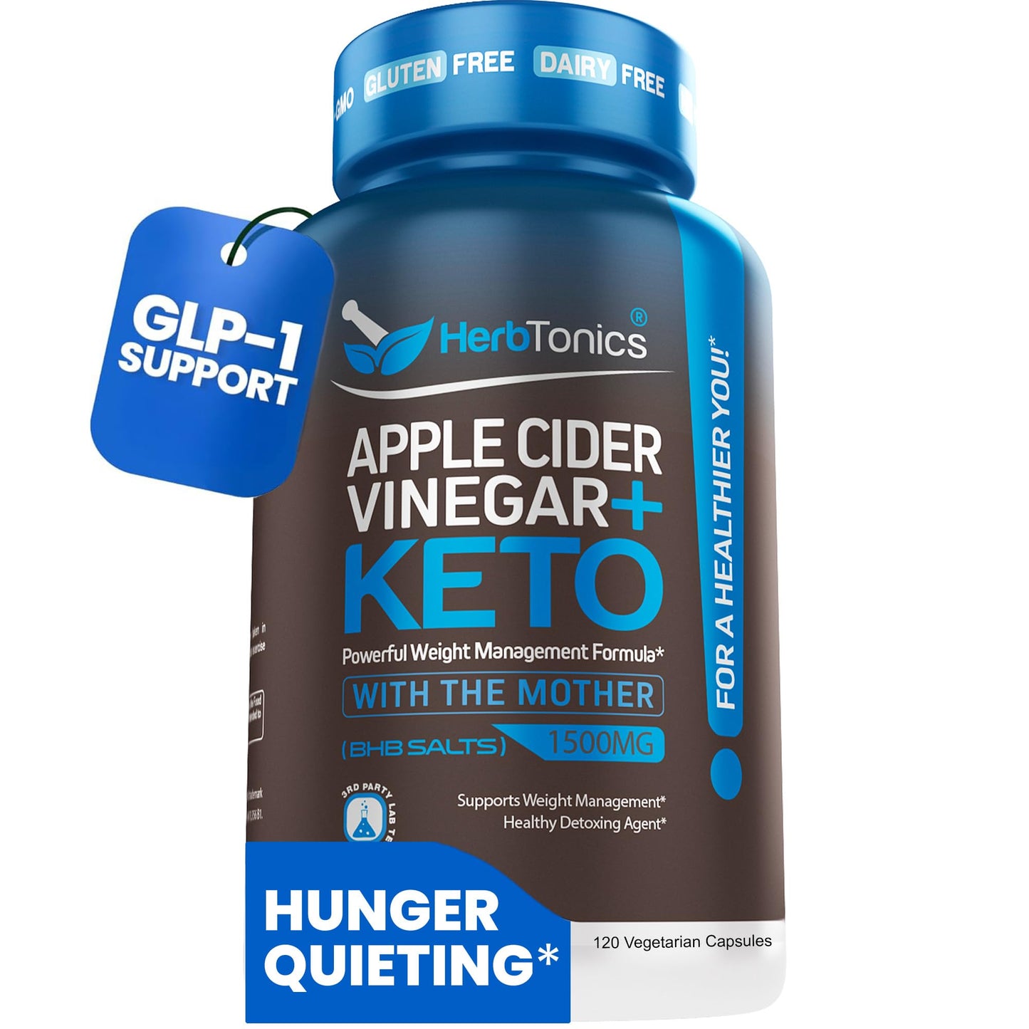 Herbtonics Apple Cider Vinegar + Keto BHB 120 Capsules