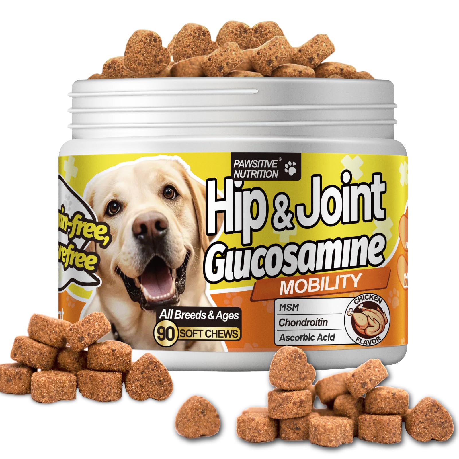 MEGNETA Hip and Joint Supplement for Dogs Chewable, 90 Chews
