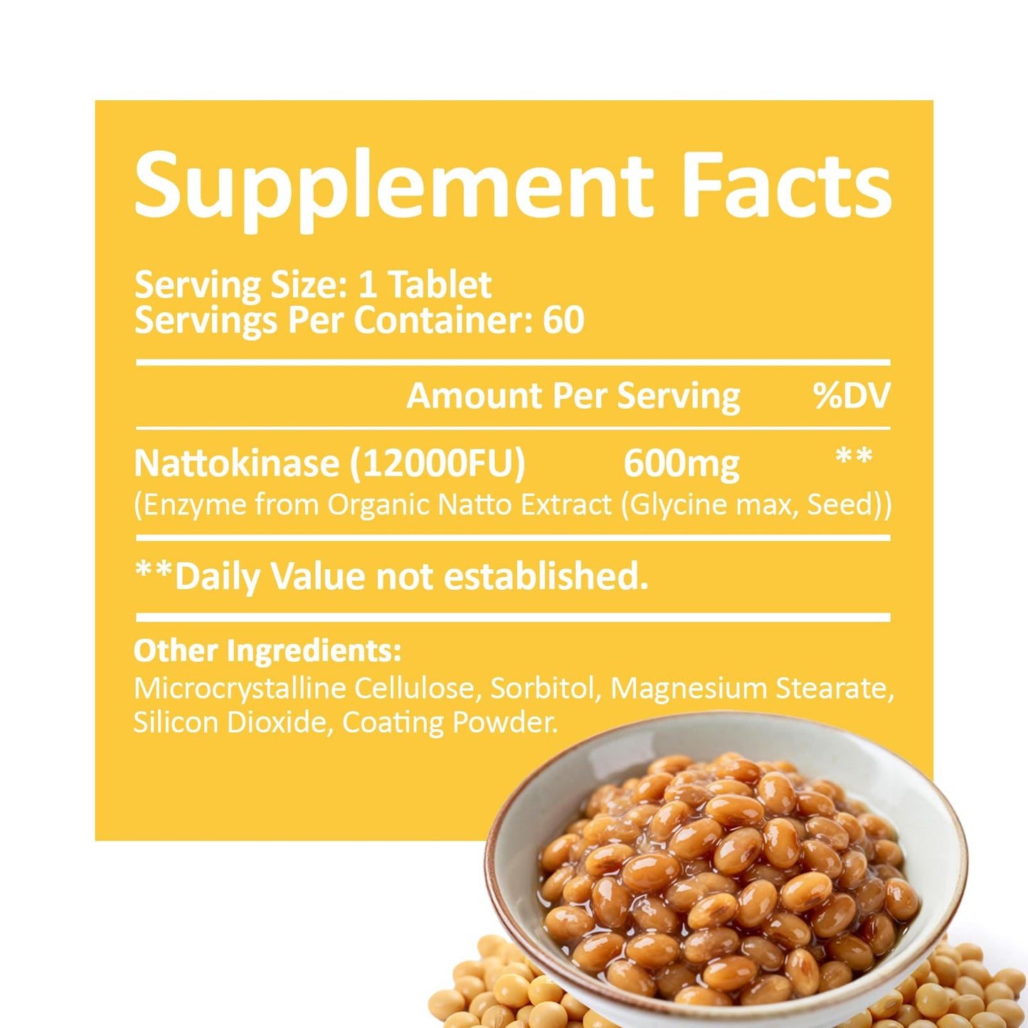 KUAFLY Nattokinase Supplement 12000FU Capsules, 60 Count
