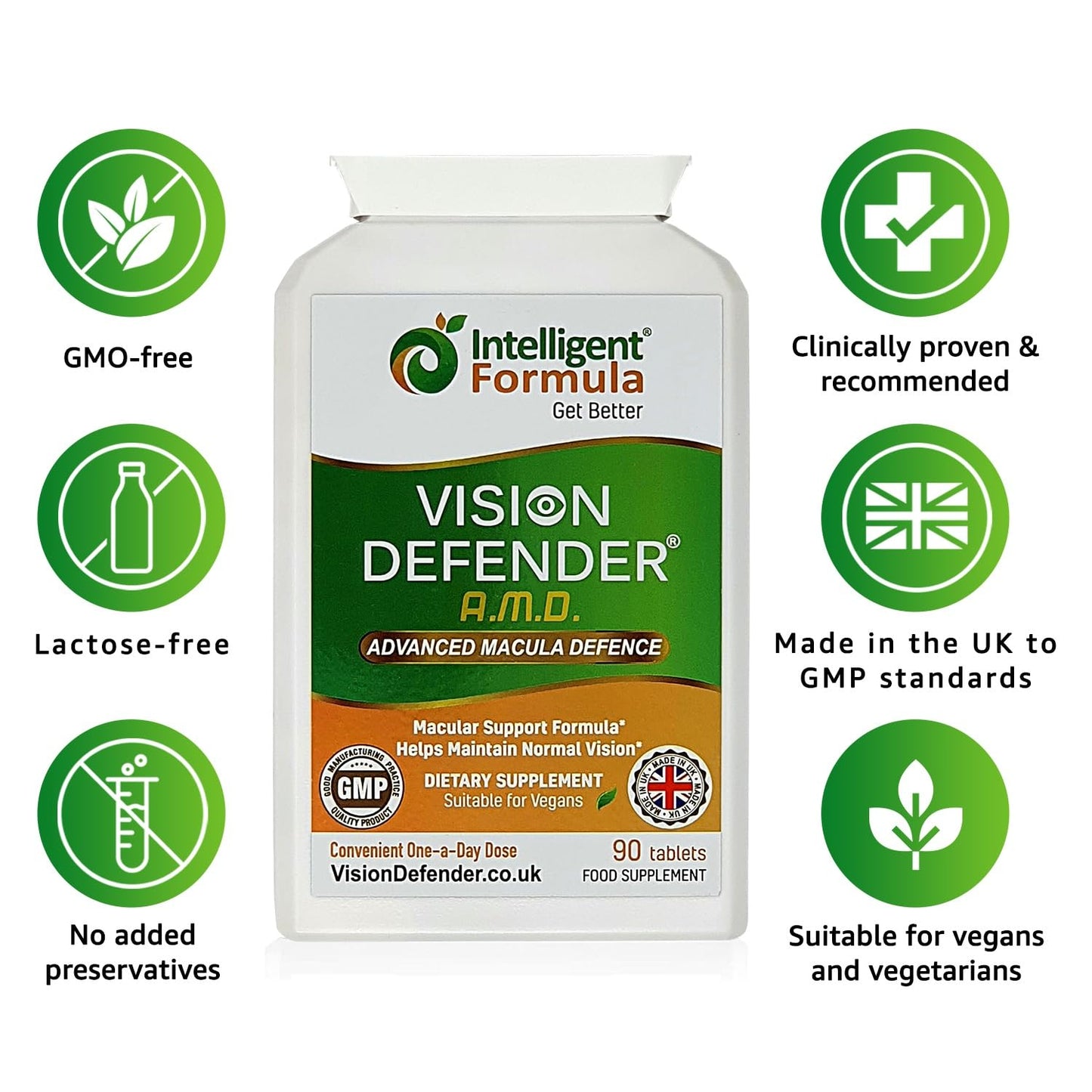 Intelligent Formula Vision Defender AMD AREDS2 Eye Vitamins 90 Tablets