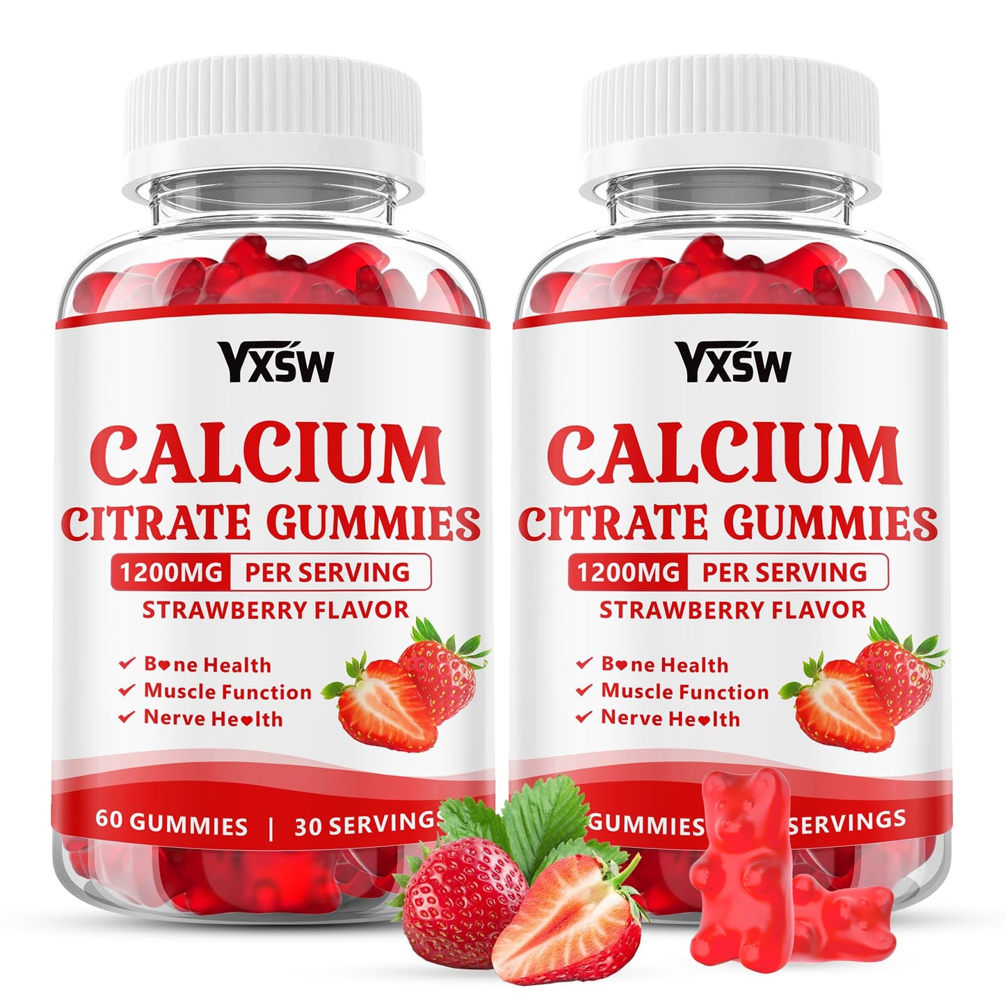 YXSW Calcium Citrate Gummies 1200mg, 120 Count