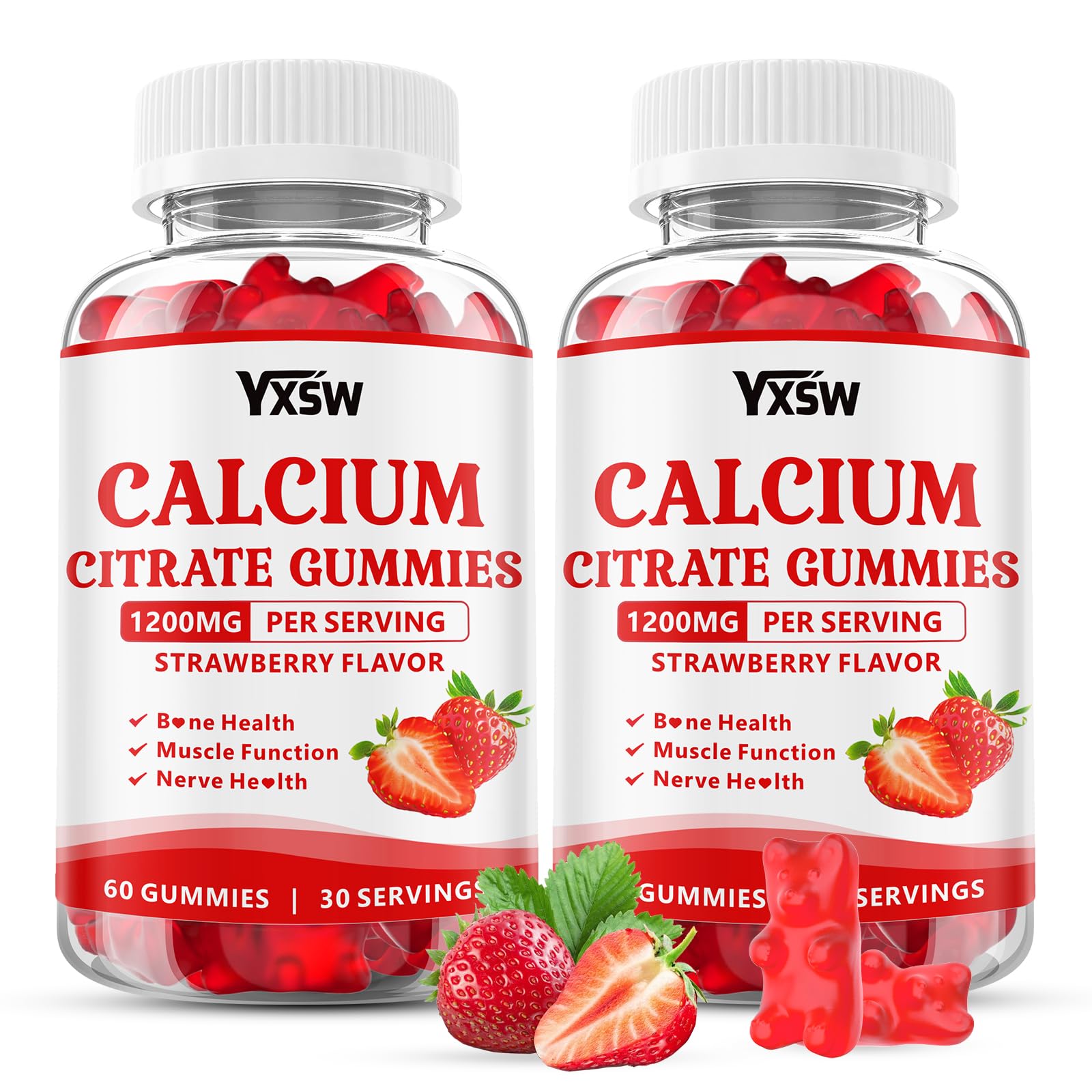YXSW Calcium Citrate Gummies 1200mg, 120 Count