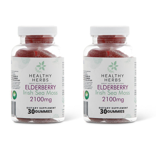Healthy Herbs Organic Irish Sea Moss Gummies with Elderberry, 30 Gummies