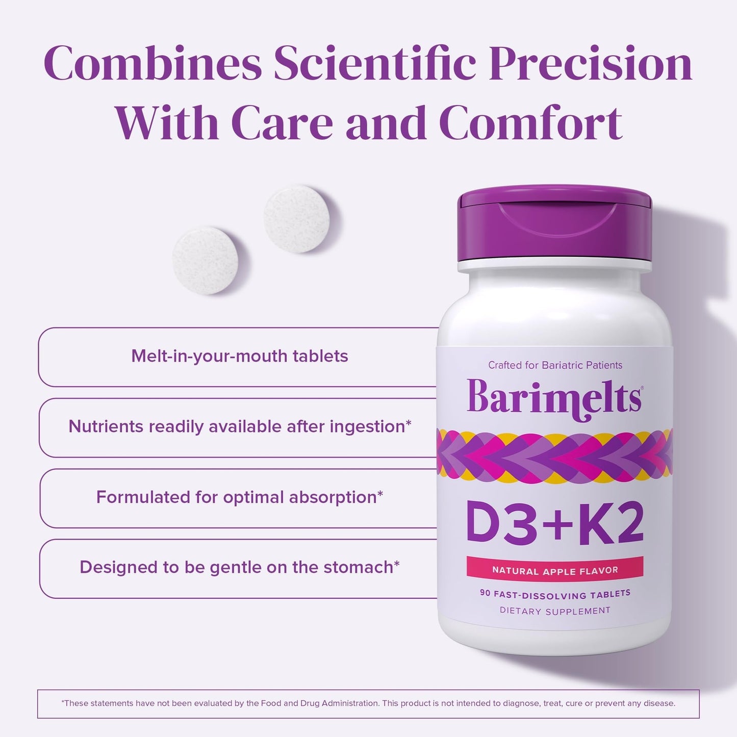 BariMelts Vitamin D3 K2-270 Fast-Dissolving Tablets, 270 Tablets
