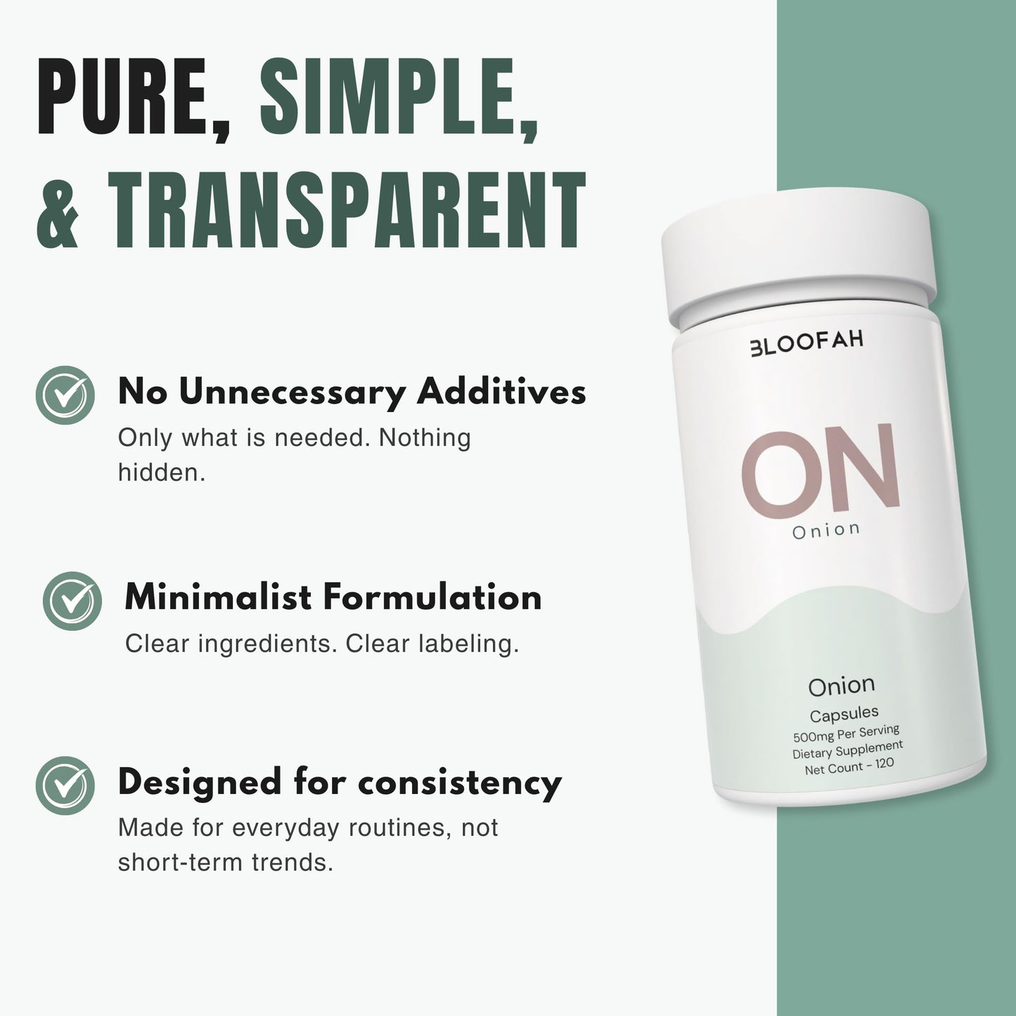 Bloofah Onion Extract Capsules 500mg, 120 Count