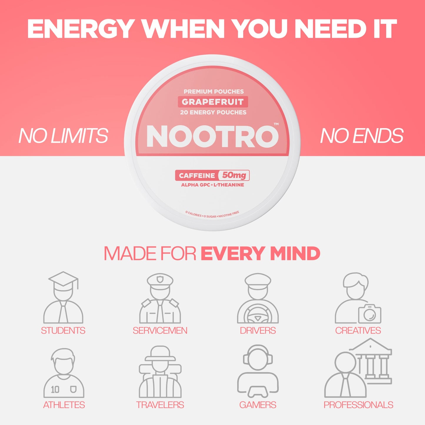 Nootro Caffeine Nootropic Caplets 6 Pack
