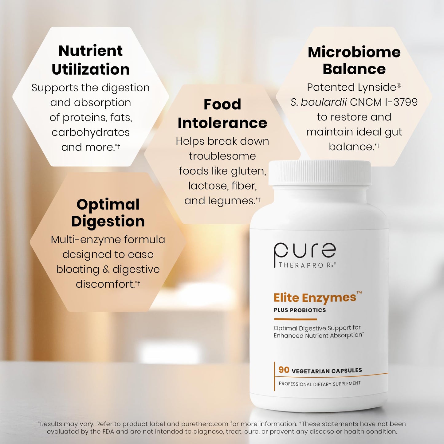 Pure Therapro Rx Elite Enzymes Plus Probiotics Extra Strength 90 Capsules