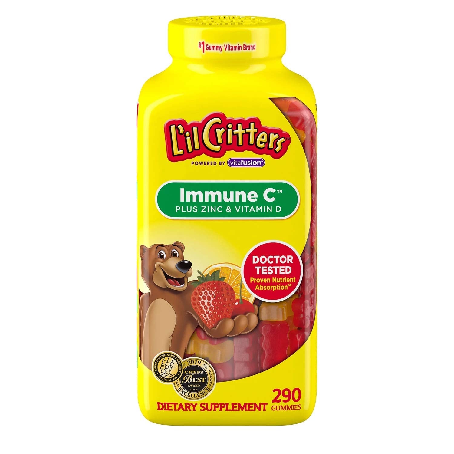 Vita L'il Critter Kids' Immune C Plus Zinc and Vitamin D Gummy 290 Count