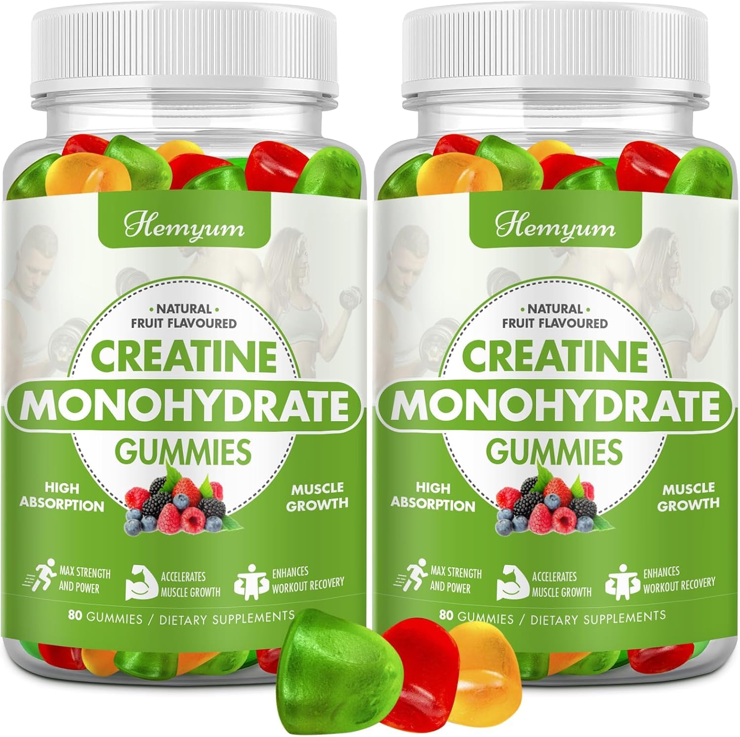 Hemyum Creatine Monohydrate Gummies, 160 Count