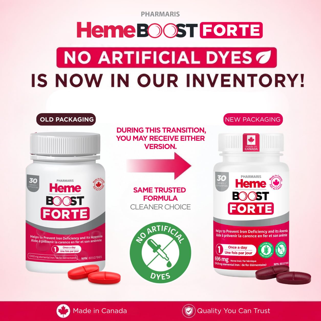 HEME BOOST Hemeboost Forte 34.8 mg (696 mg Heme Iron Pills) High Potency Iron Supplement, 30 Tablets
