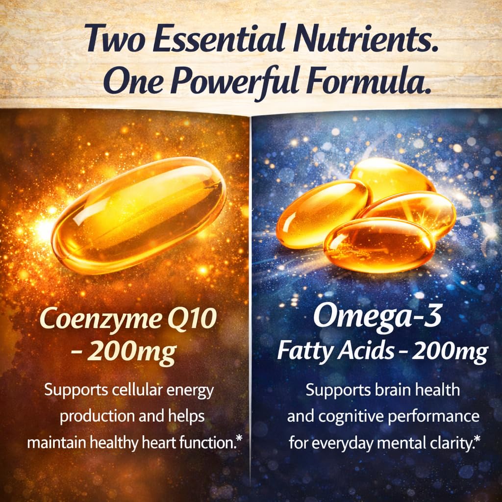 Aegabe CoQ10 + Omega-3 High-Potency Capsule, 1 Count