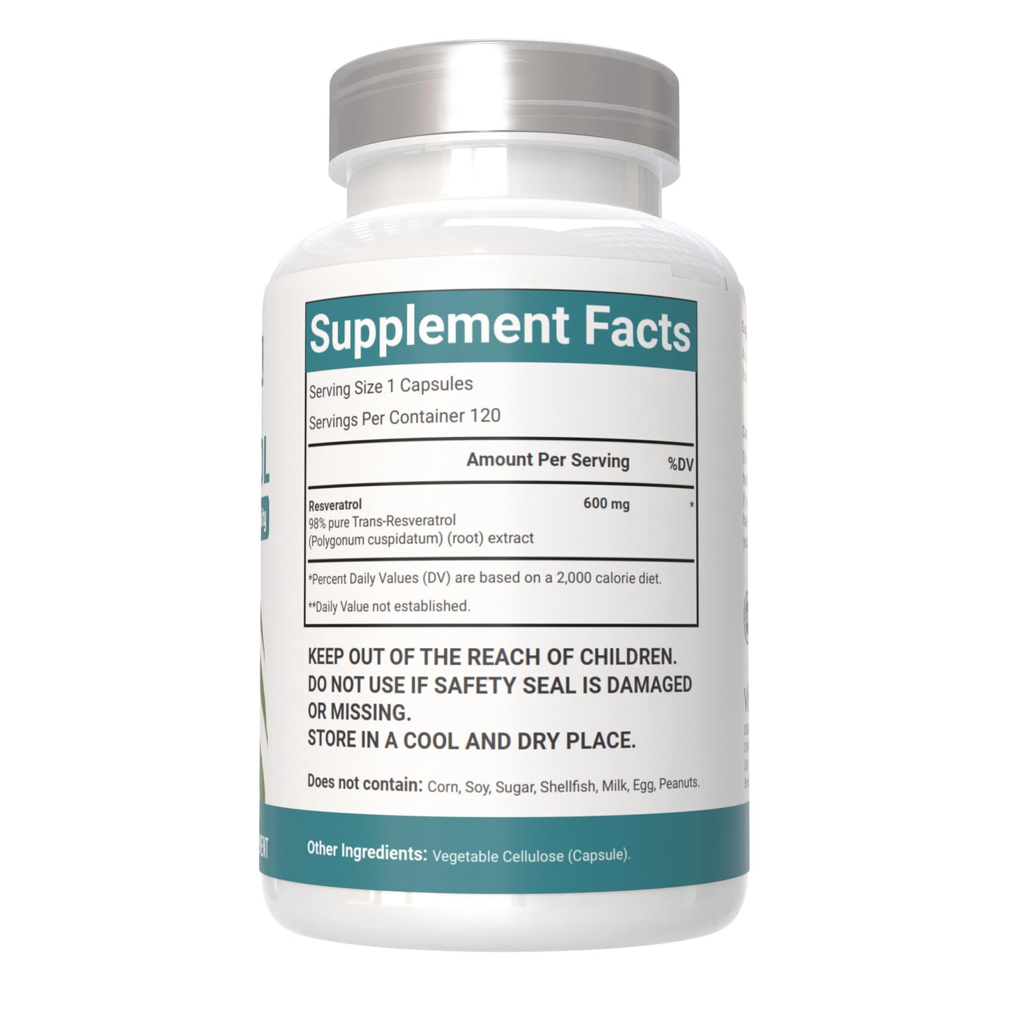 VitaCosmoX Resveratrol Supplements Capsules 120 Count