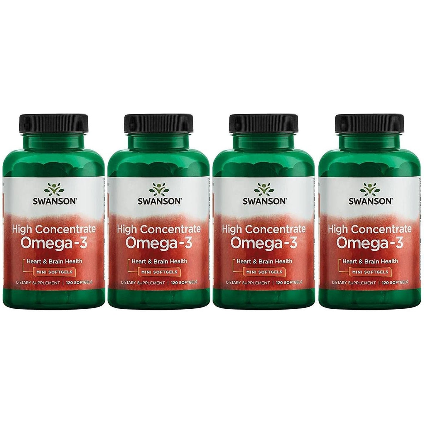 Swanson High Concentrate Omega-3 Fish Oil - Essential Fatty Acids Softgels 480 Count